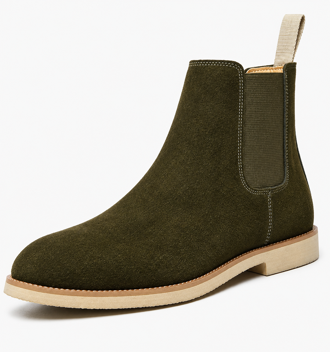 Chelsea boots homme marron vue de dessus, idéales pour un style automne-hiver confortable et chic en ville.