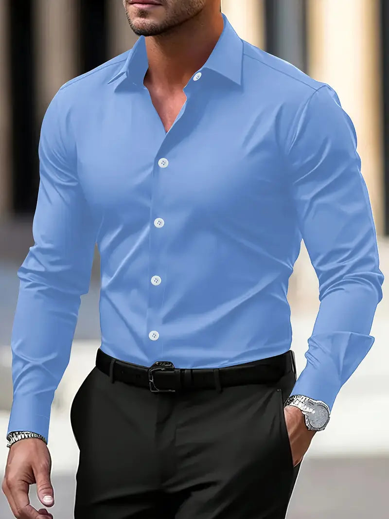 Mode masculine: chemise slim homme élégante, coupe moderne. Parfaite pour un style chic au travail ou en soirée.