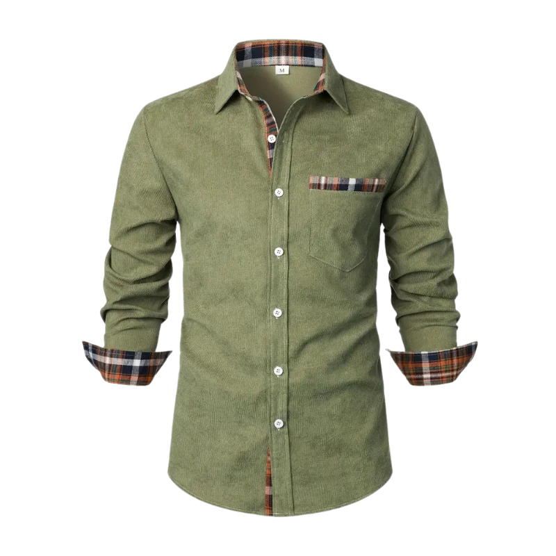 Chemise homme décontractée à manches longues, coupe classique. Vêtement casual élégant pour mode masculine quotidienne.