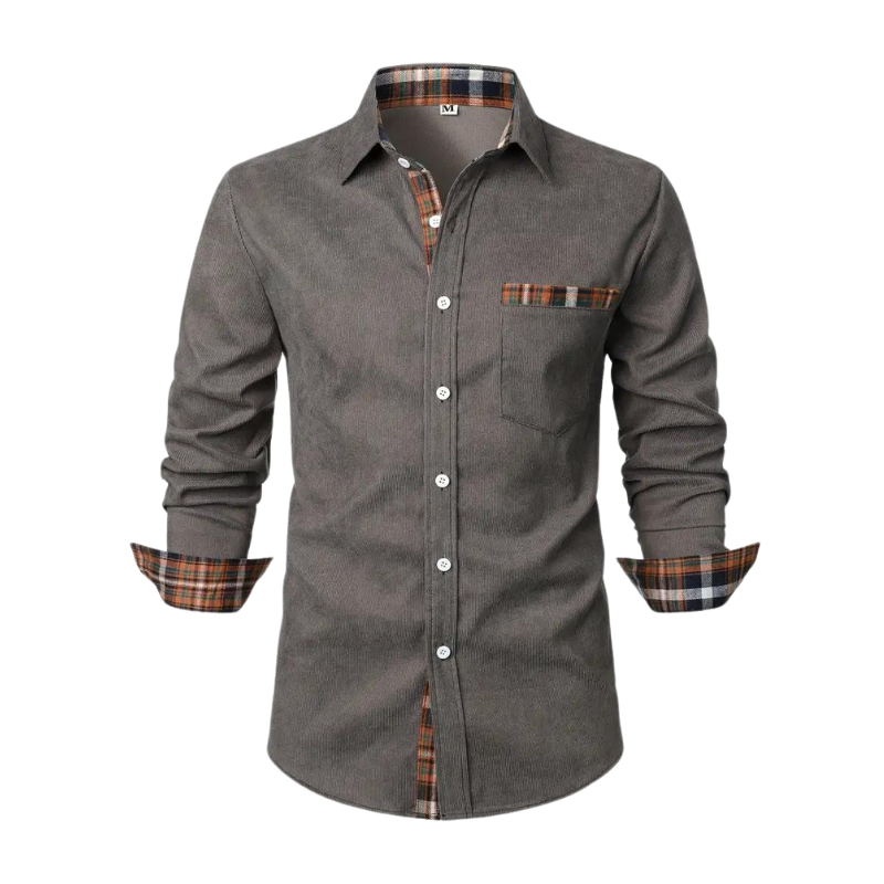 Vêtement homme: chemise décontractée à manches longues, coupe classique, poche. Style casual élégant pour le quotidien.