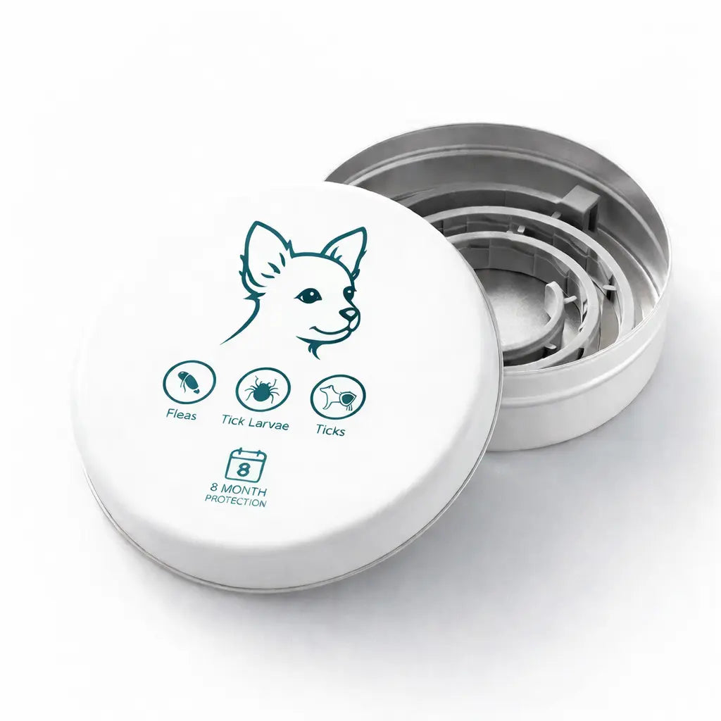 Collier antiparasitaire naturel efficace, protège chiens et chats des puces et tiques durablement.