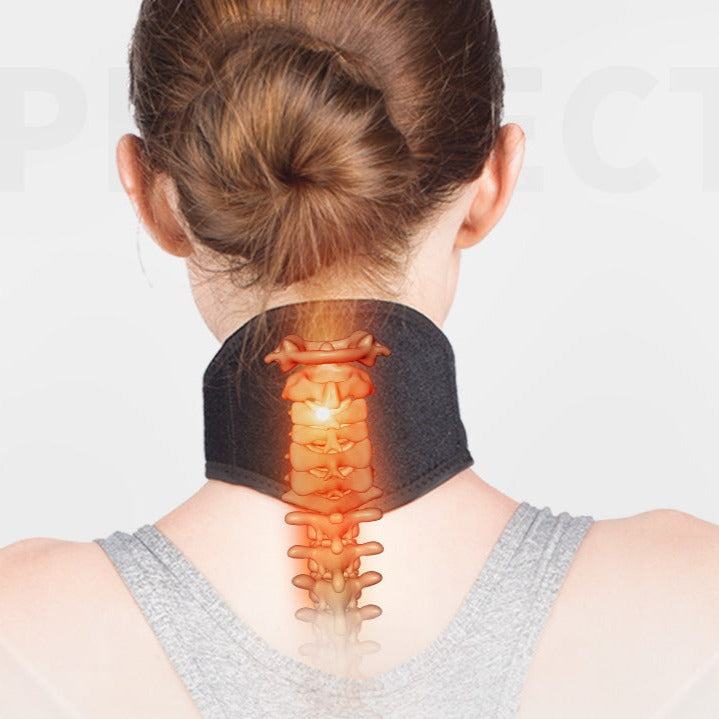 Collier cervical chauffant magnétique à tourmaline pour le confort et le soulagement des douleurs cervicales.