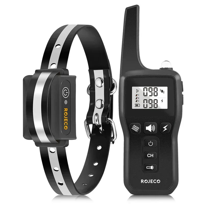 Collier d'entraînement électrique étanche pour chien. Dressage à distance, anti-aboiement. Portée 1000m.
