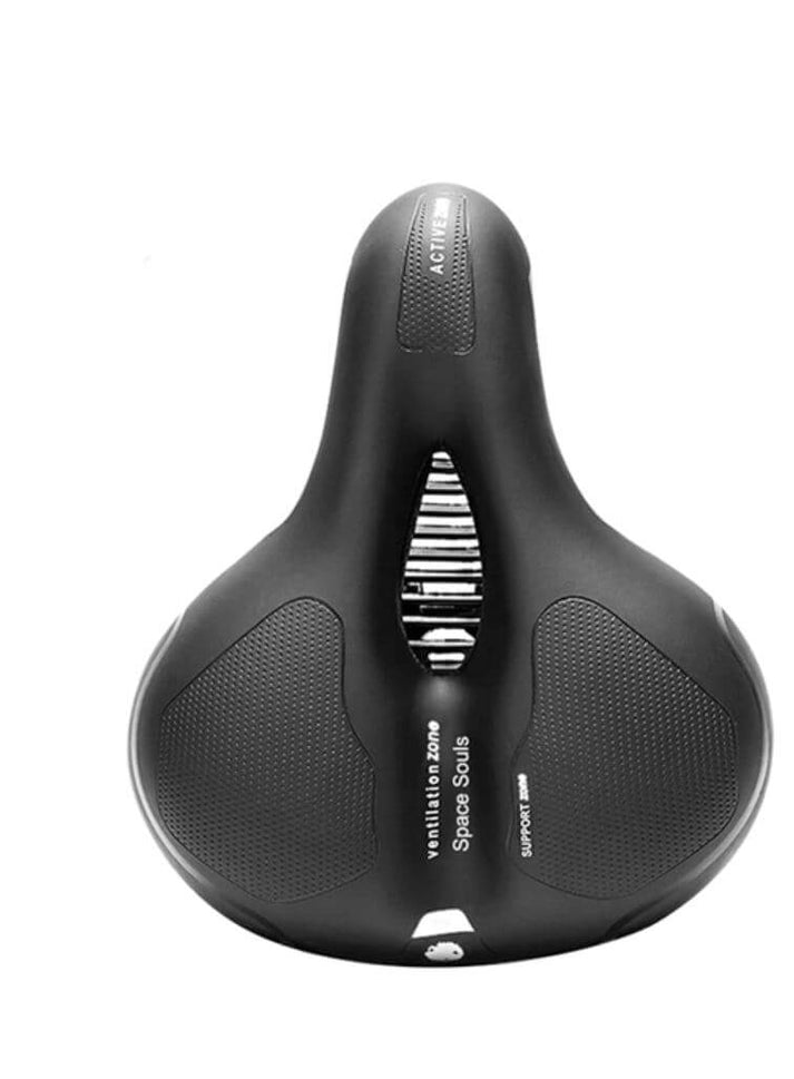 Selle de vélo rembourrée, design ergonomique pour confort supérieur lors des sorties VTT/route.