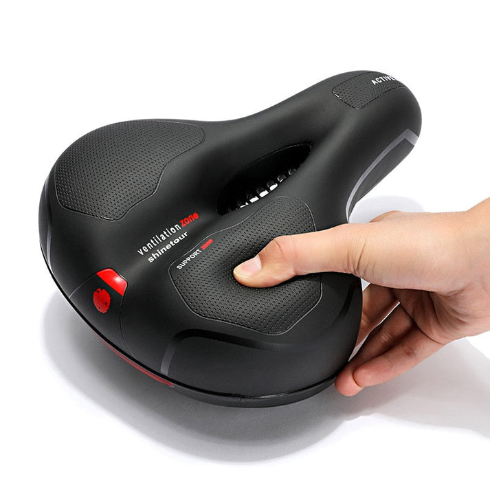 Selle de vélo jaune fluorescente, confort optimal, idéale pour sécurité et performances VTT/route.