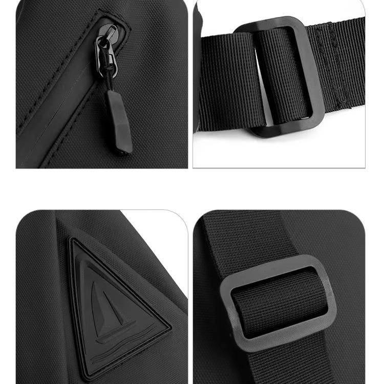 Homme portant un sac bandoulière compact, parfait pour activités quotidiennes.