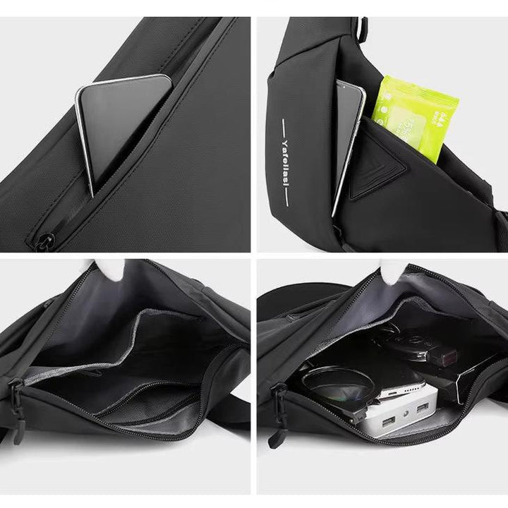 Sac crossbody homme avec multiples compartiments, léger pour vos essentiels.