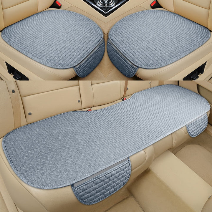 Coussin de siège auto ergonomique, universel, en lin, antidérapant, pour un confort de conduite accru.