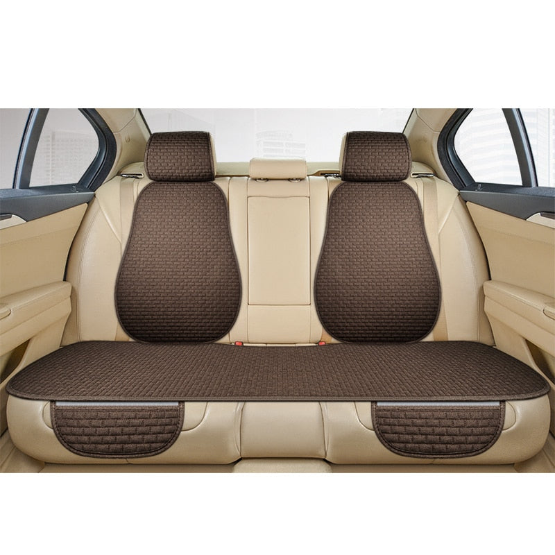 Coussin de siège auto en lin lavable, universel, antidérapant, protège et maintient la propreté.