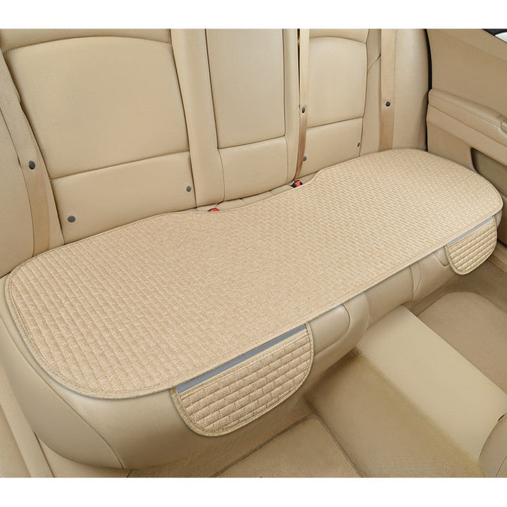 Accessoire auto: coussin de siège universel, antidérapant, en lin, pour protection et confort du dos.