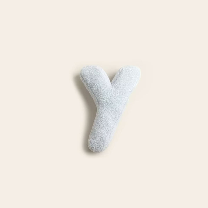 Coussin alphabet Y, cadeau personnalisé unique, parfait pour chambre d'enfant.