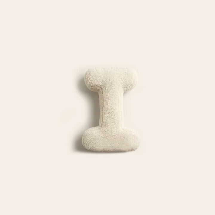 Coussin personnalisé I pour lit enfant ou canapé, style alphabet, coton doux.