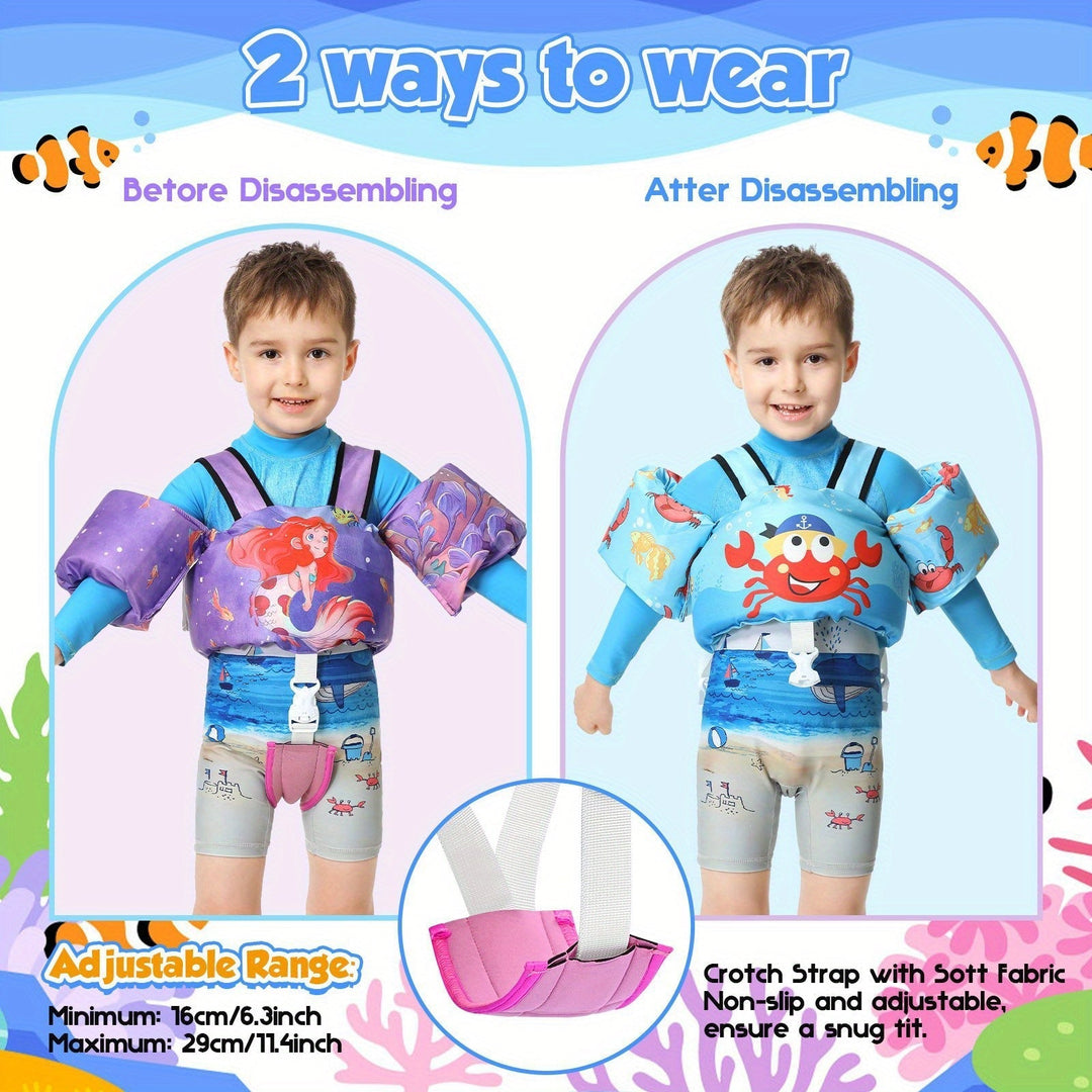 DinoGuard : gilet de sauvetage enfant avec flottabilité modulable, idéal pour l'apprentissage et la plage.