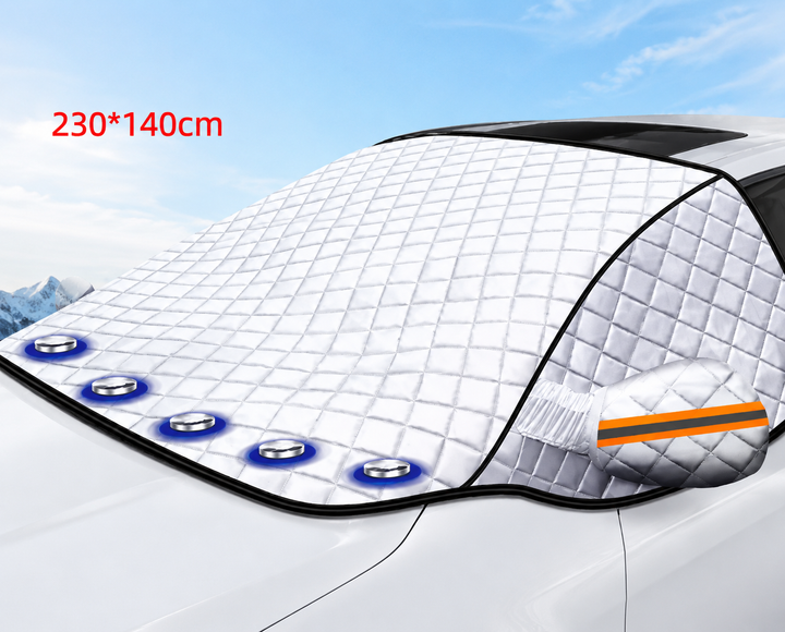 Couverture pare-brise FrostGuardia pour tous véhicules. Installation sans effort, protection maximale.