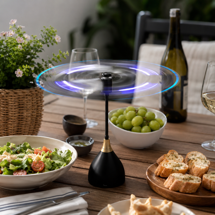 Solution anti-mouches de table noire, efficace et sans effort pour vos moments de détente en extérieur ou intérieur.