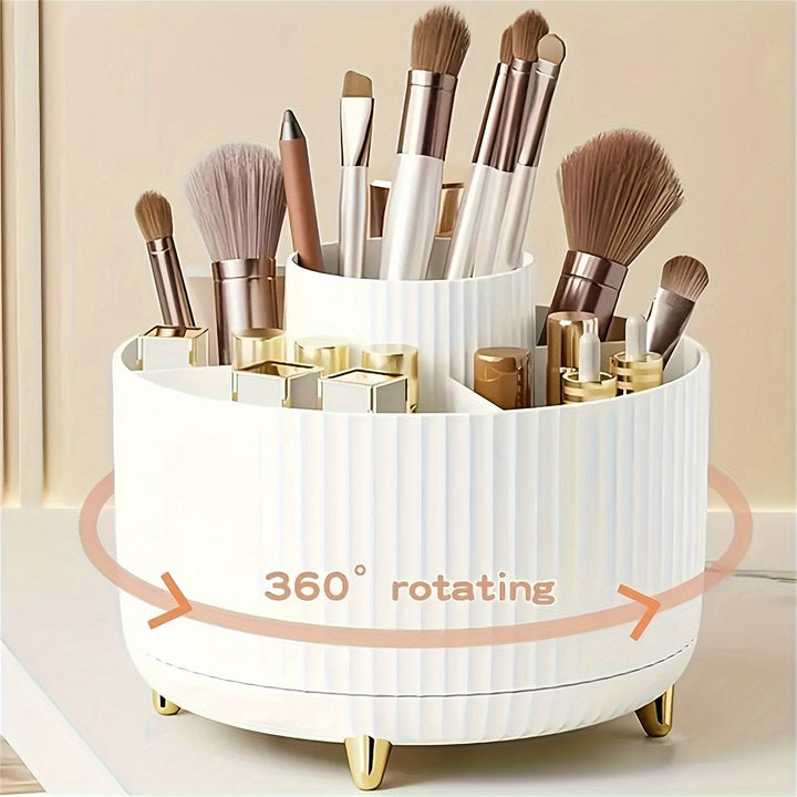 Fini le désordre ! Organisateur de maquillage rotatif pour un rangement cosmétique impeccable sur votre coiffeuse.