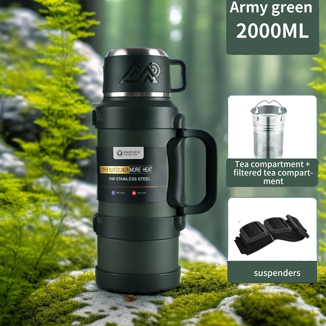 Bouteille isotherme design, capacité XL, maintient thé chaud ou eau fraîche lors de vos sorties.