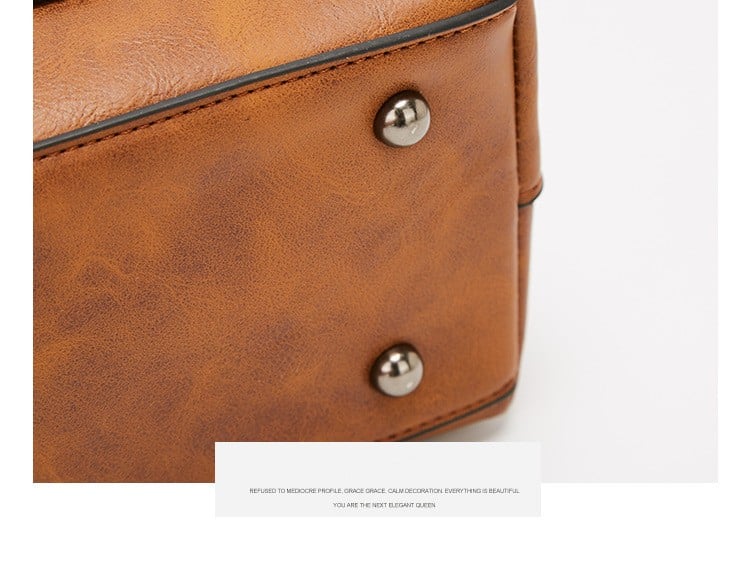 Sac femme élégant en cuir PU marron, un accessoire intemporel qui complète parfaitement votre style.