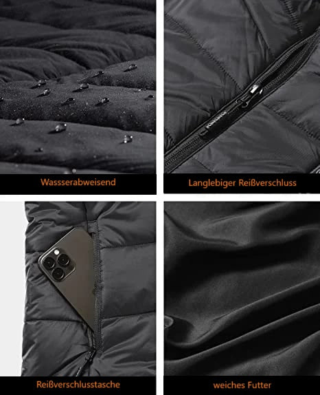 VitalWarm: veste chauffante en nylon avec réglage de température, pour un confort optimal en hiver.