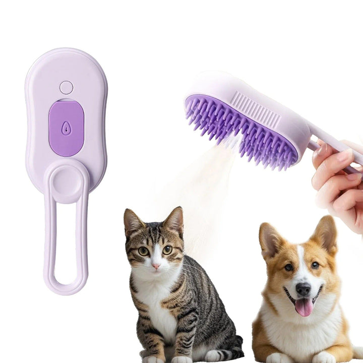 Peigne chat anti-poils avec vapeur. Pour un pelage brillant et sans excès de poils.