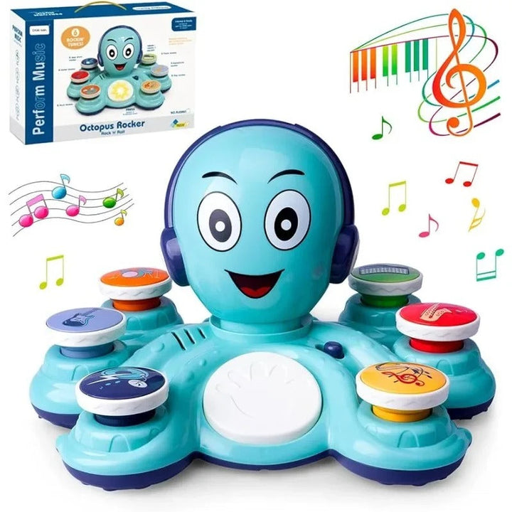 Poulpe interactif GroovyPus : jouet musical amusant pour bébés, stimulant l'apprentissage et le développement moteur.