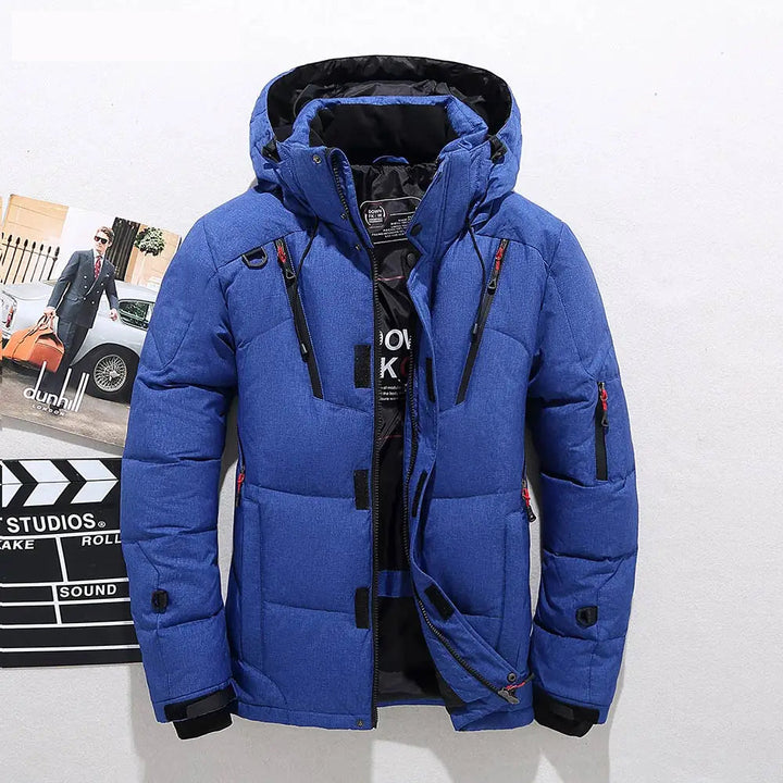 Veste doudoune homme ultra-légère, isolante et coupe-vent, idéale pour le grand froid hivernal.