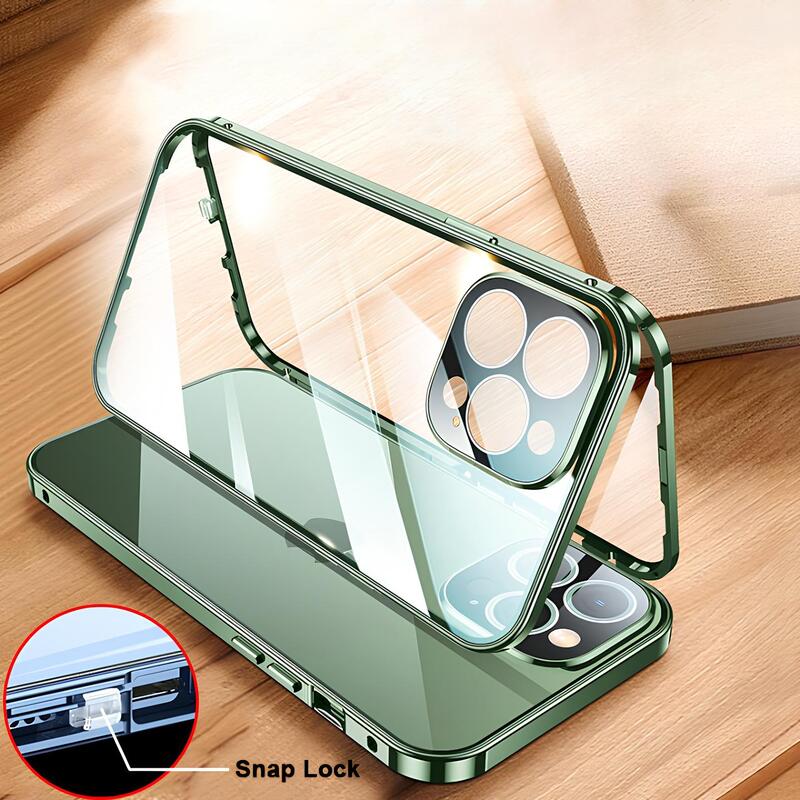 Coque couleur iPhone 14, protection magnétique anti-espion, étui antichoc pour sécurité et confidentialité.