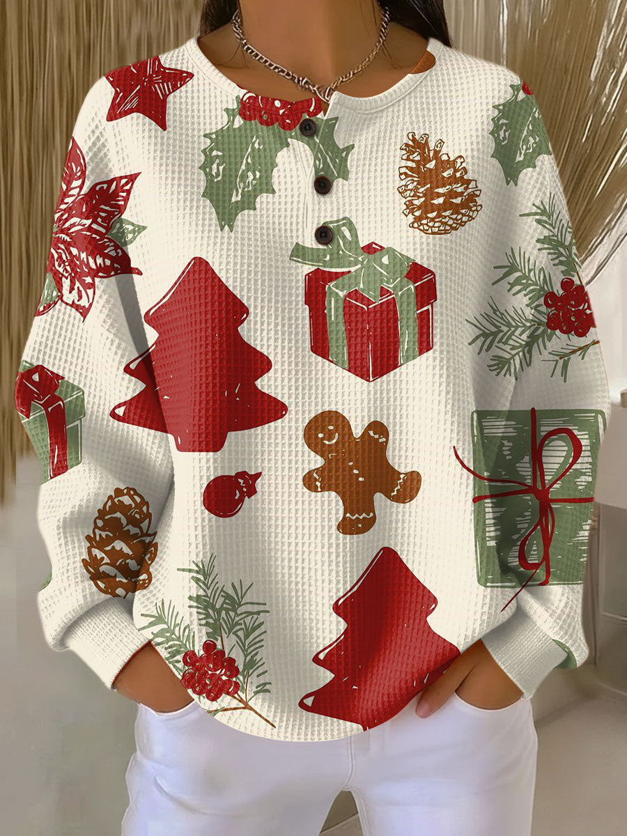 Pull femme, motif gaufré distinctif, tricot chaud et confortable pour l'hiver.