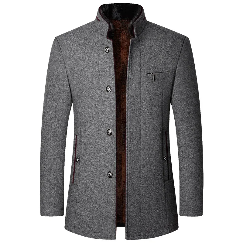 Élégant manteau homme boutonné, coupe ajustée, idéal pour hiver ou automne, look professionnel chic.