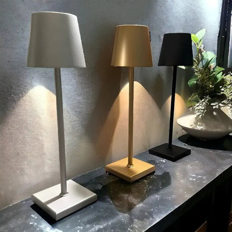 Lampe de table LED sans fil, rechargeable, portable, en aluminium, éclairage intérieur/extérieur.