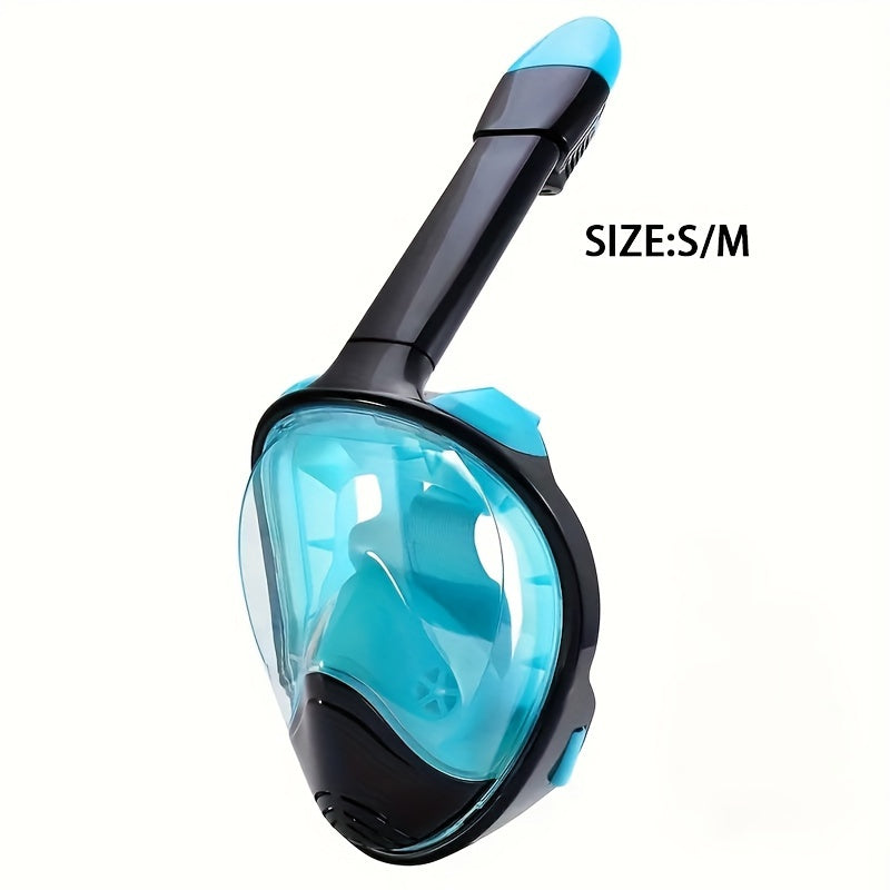 Votre équipement de vacances mer: masque de snorkeling complet vision panoramique, support caméra.