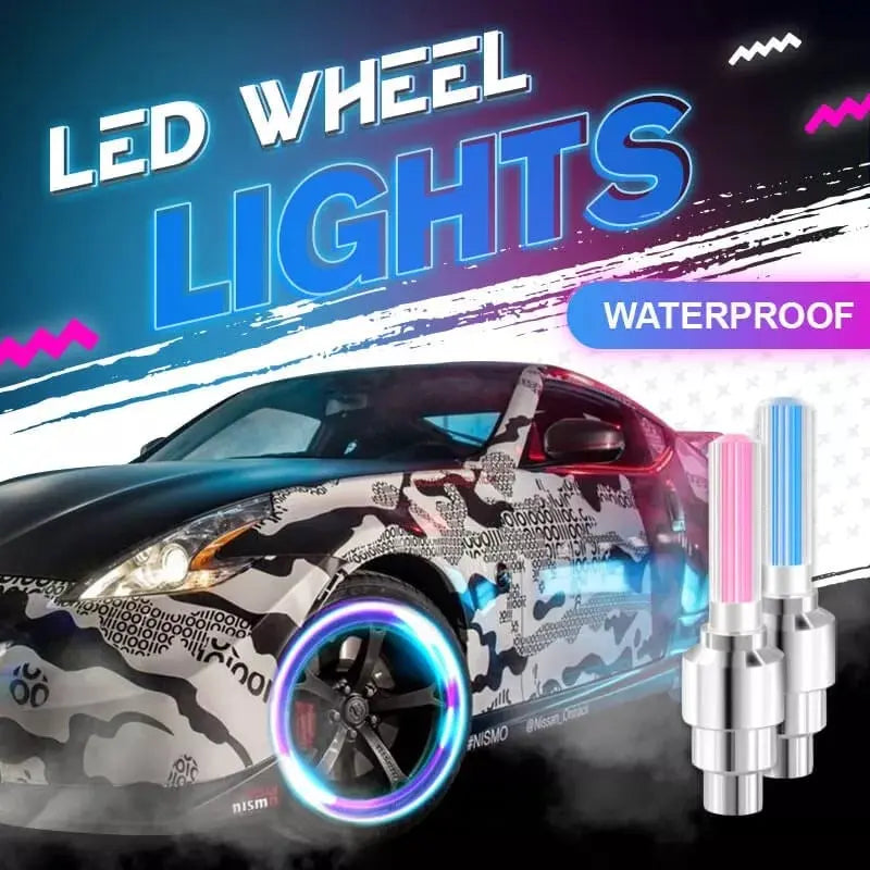 Valve lumineuse LED universelle pour vélo, moto, voiture. Améliore la visibilité et la sécurité nocturne.