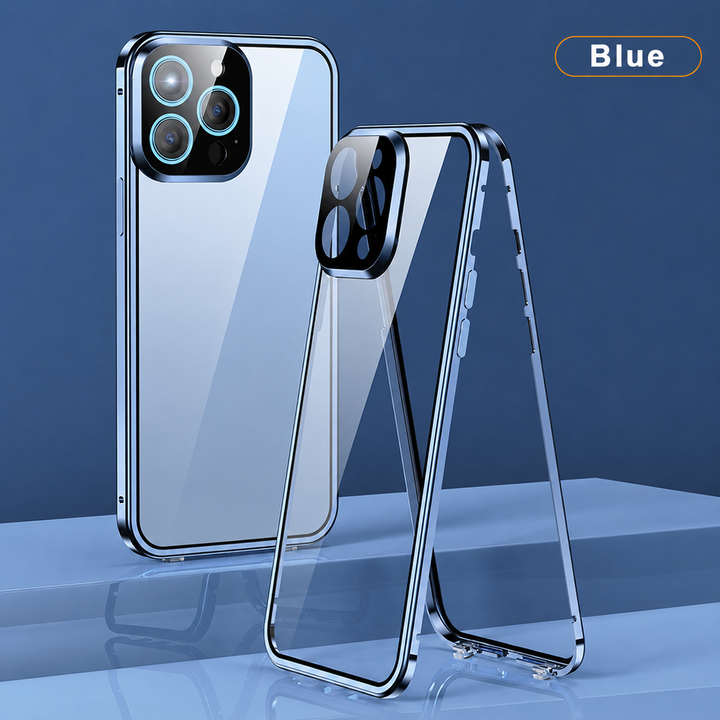 Protection iPhone anti-espion magnétique, étui antichoc renforcé pour confidentialité et sécurité de l'écran.