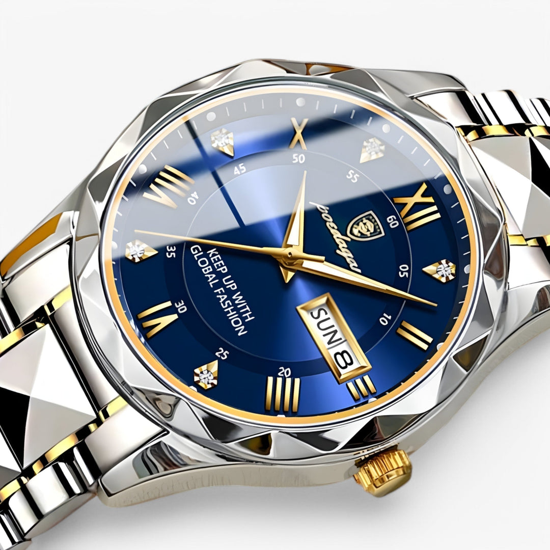 Montre homme luxe élégante en acier, accessoire de précision intemporelle pour un style raffiné.