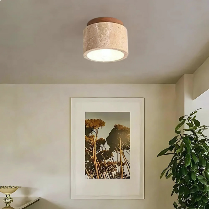 Élégante lampe japonaise moderne pour plafond, Radia, diffuse une lumière apaisante. Parfaite pour intérieur.