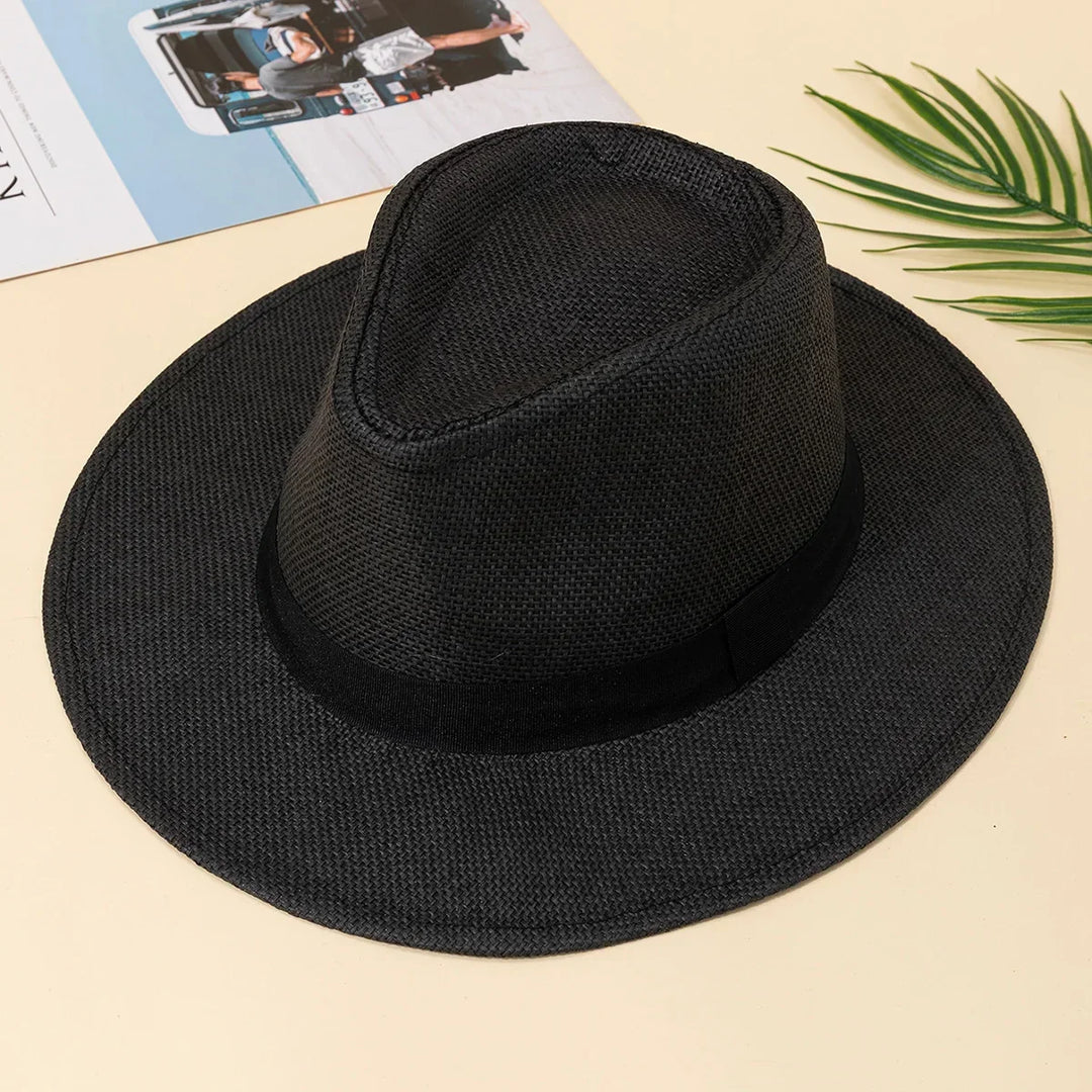 Superbe chapeau de paille panama unisexe. Protection solaire chic pour la plage, voyage, vacances d'été.