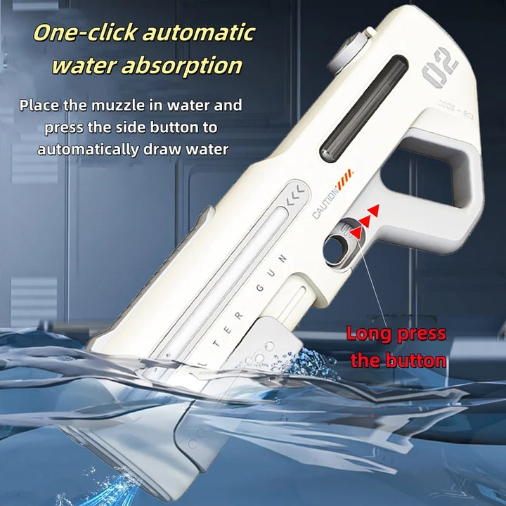 Bataille d'eau épique avec ce pistolet électrique puissant. Amusement extérieur pour tous les âges.