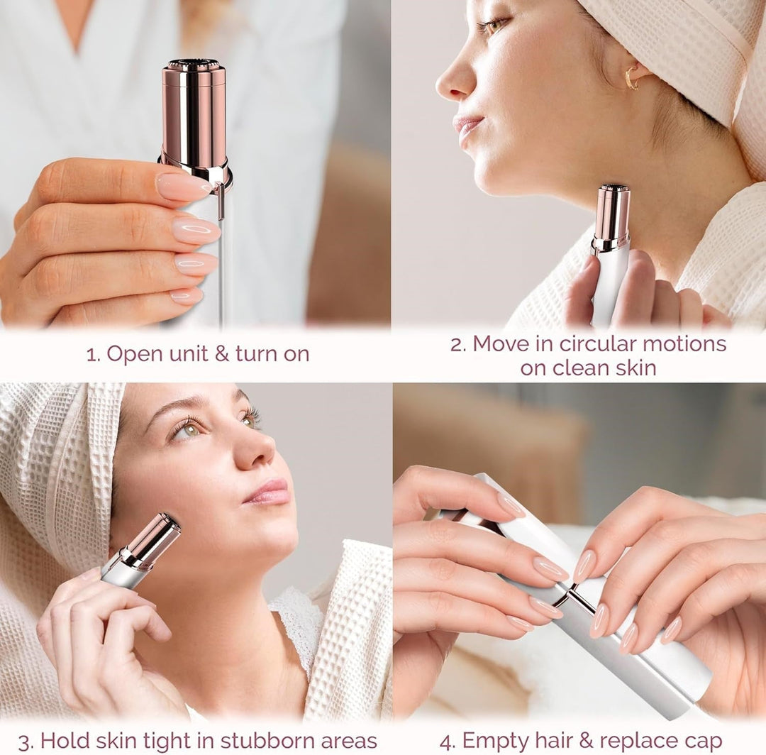 Peau impeccable et sans défaut grâce à cet épilateur visage féminin et portable.