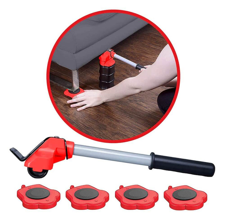 Ensemble d'outils pour déménager et réaménager la maison. Aide au levage et patins de protection pour meubles.
