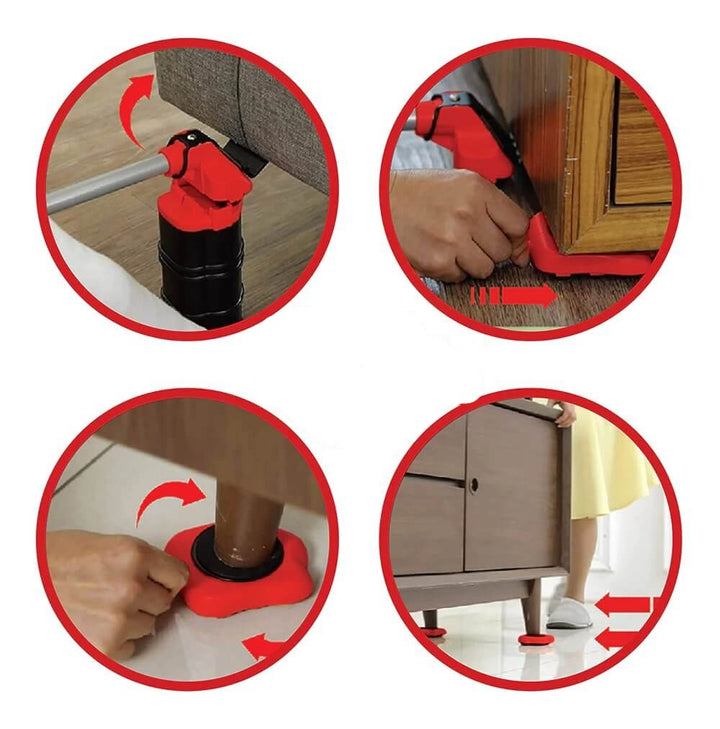Déplacez vos meubles sans effort grâce à ces outils de déménagement professionnels. Kit de levage et patins inclus.