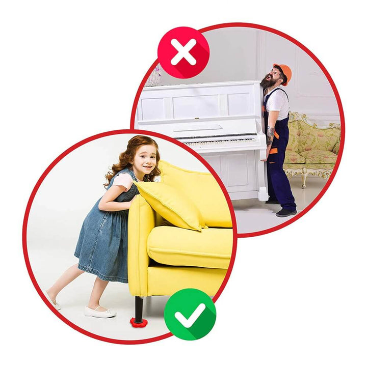 Facilitez votre déménagement avec ce kit d'outils complet : levier de soulèvement et patins rouleurs pour meubles.