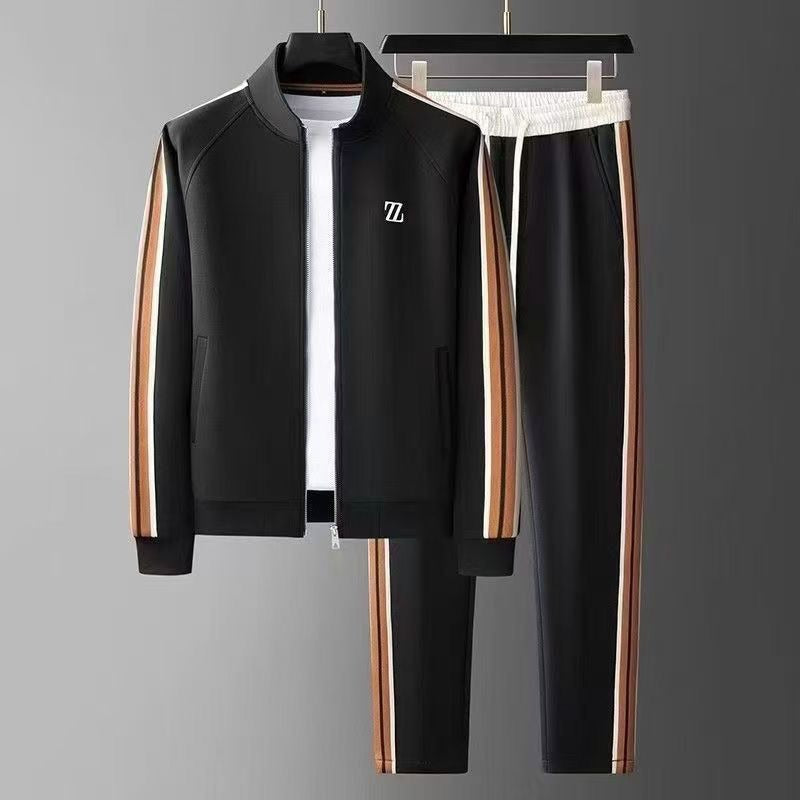 Tenue décontractée homme : ensemble jogging coton, veste zippée et pantalon confort. Idéal pour le quotidien et les loisirs.