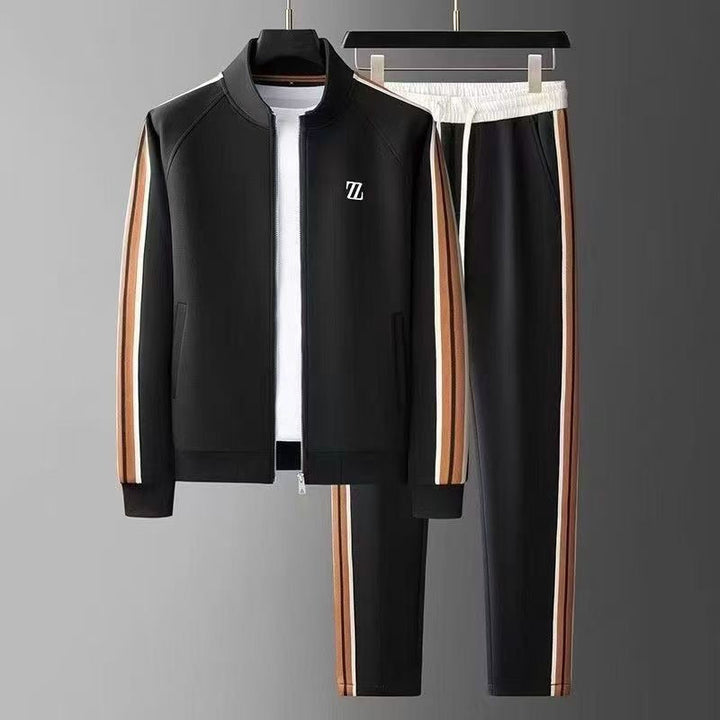 Tenue décontractée homme : ensemble jogging coton, veste zippée et pantalon confort. Idéal pour le quotidien et les loisirs.
