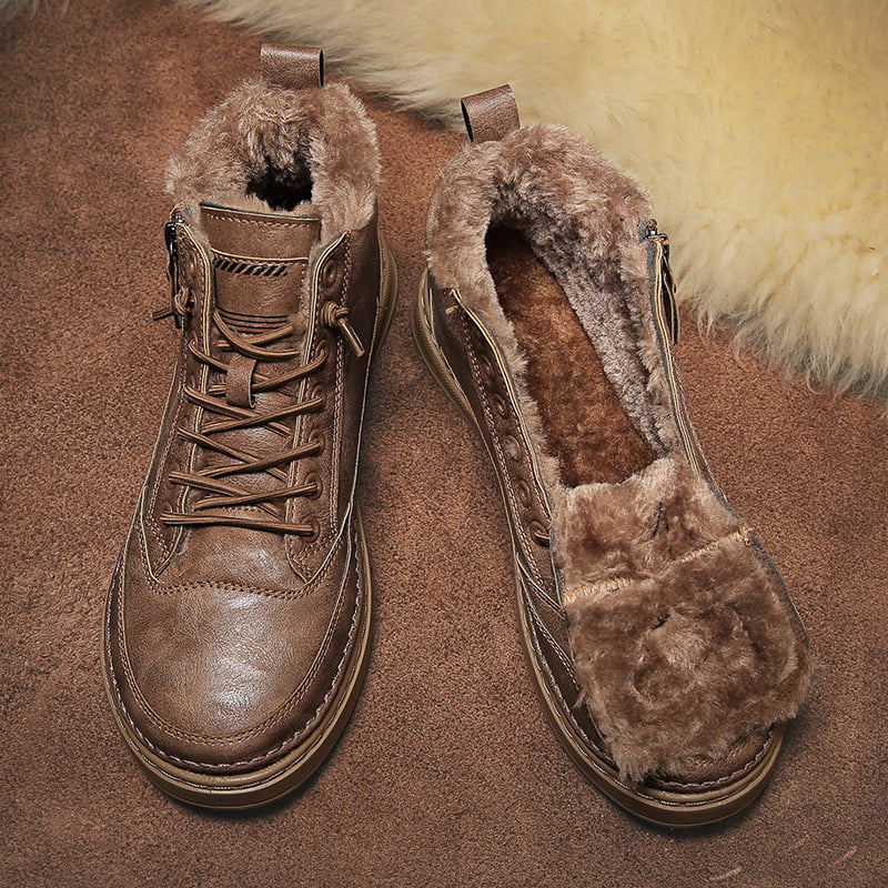 Chaussures d'hiver pour hommes, bottines chaudes confortables avec semelle antidérapante. Idéales pour le froid et la neige.
