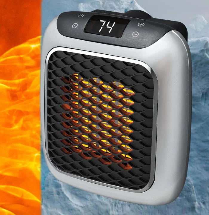 Chauffage électrique portable LuxuraHeat pour bureau et maison, compact et économe en énergie.