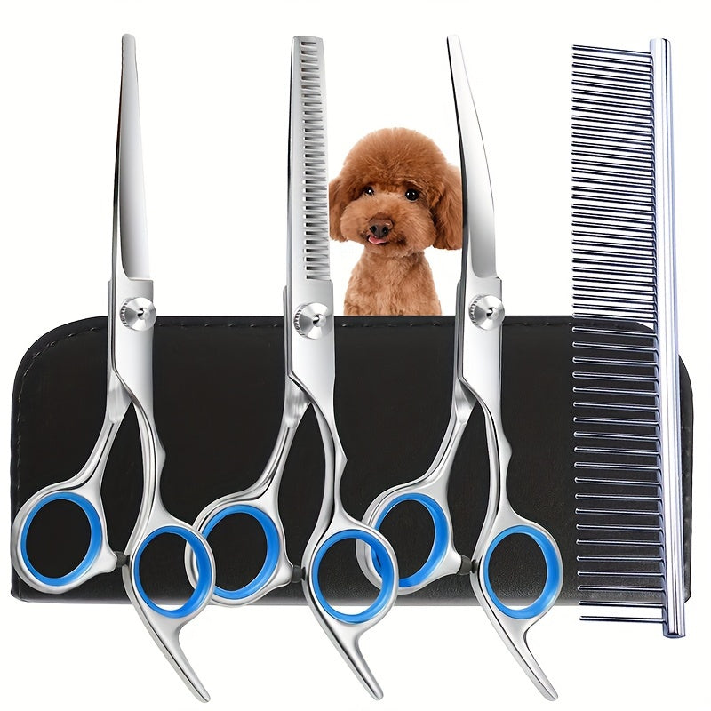Ciseaux de toilettage professionnels pour chiens et chats, idéal pour couper et entretenir le pelage avec précision.