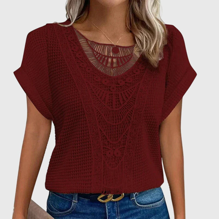 Blouse femme pour un look chic et décontracté, style Ibiza, dentelle, confortable pour le printemps été.