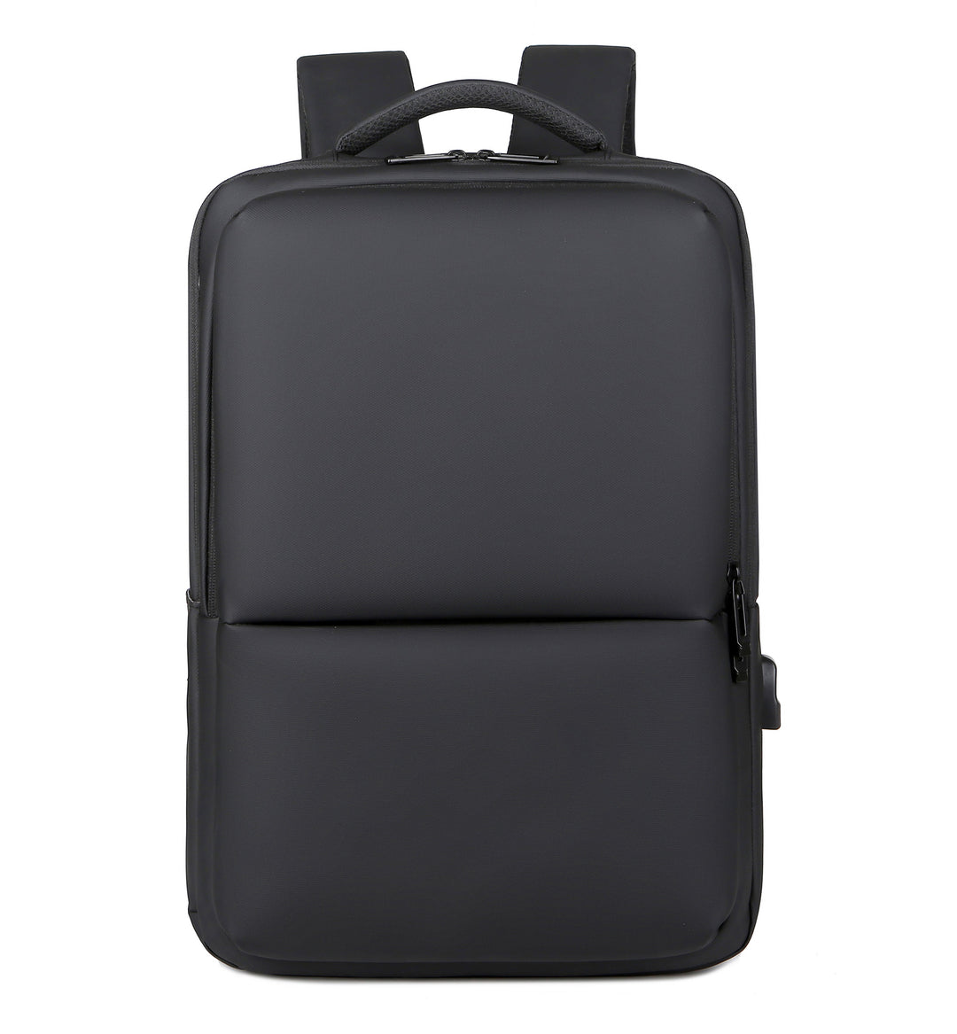 Sac à dos noir étanche pour ordinateur portable, parfait pour le travail, les déplacements et l'organisation.
