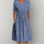 Bleu avec fleurs