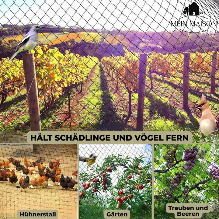 Rouleau de filet de jardin anti-oiseaux et UV, équipement de jardinage prêt à protéger vos plantes et récoltes.